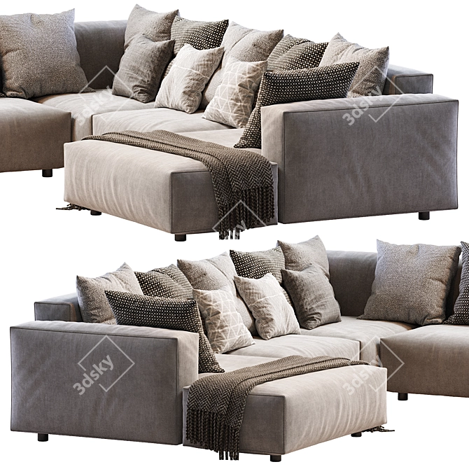 Hills_Sofa: Modern Design, Spacious Comfort 3D model image 4