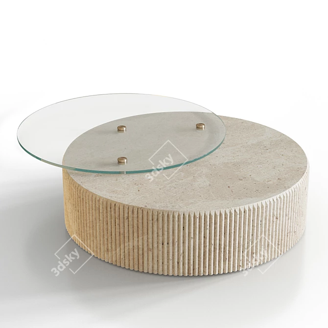 Elegant Marble Glass Coffee Table 3D model image 2