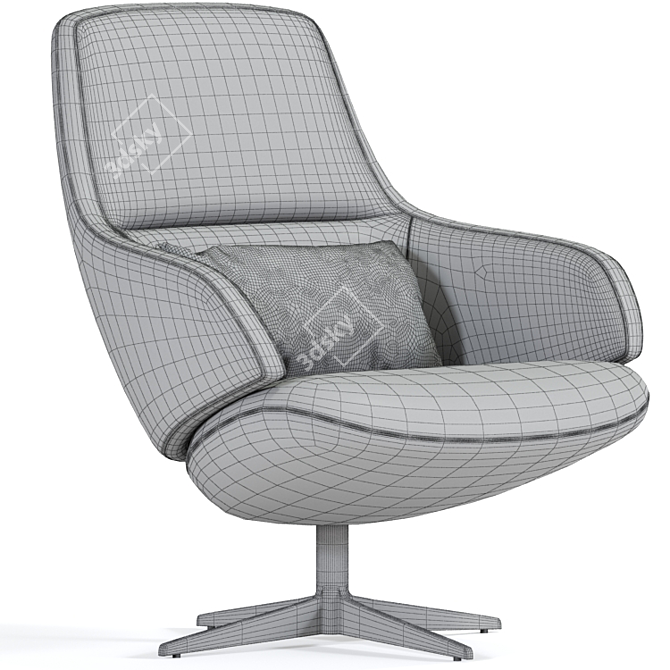 Elegant Aston Club Armchair 3D model image 3