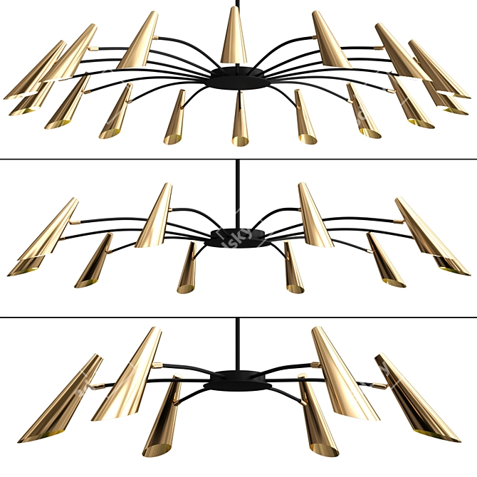 Sophisticated Swivel Shade Chandelier 3D model image 1