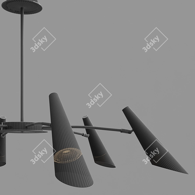 Sophisticated Swivel Shade Chandelier 3D model image 2