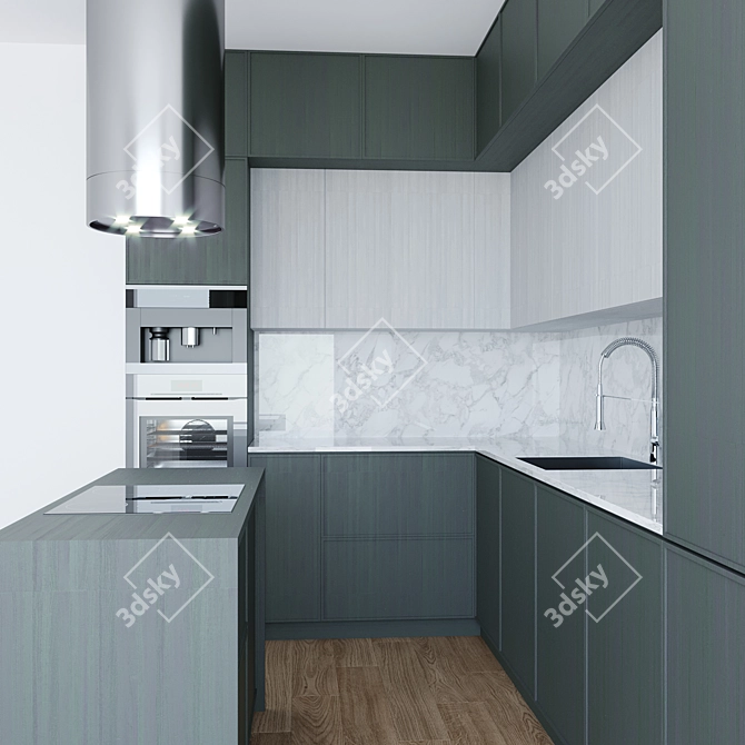 Modern Miele Kitchen Ensemble: CVA 7445 Coffee Machine, KM 6319 Cooktop, H 6860 Oven 3D model image 3