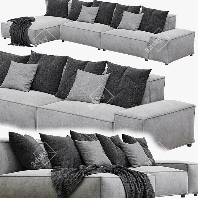 Contemporary NEOWALL Modular Sofa 3D model image 3