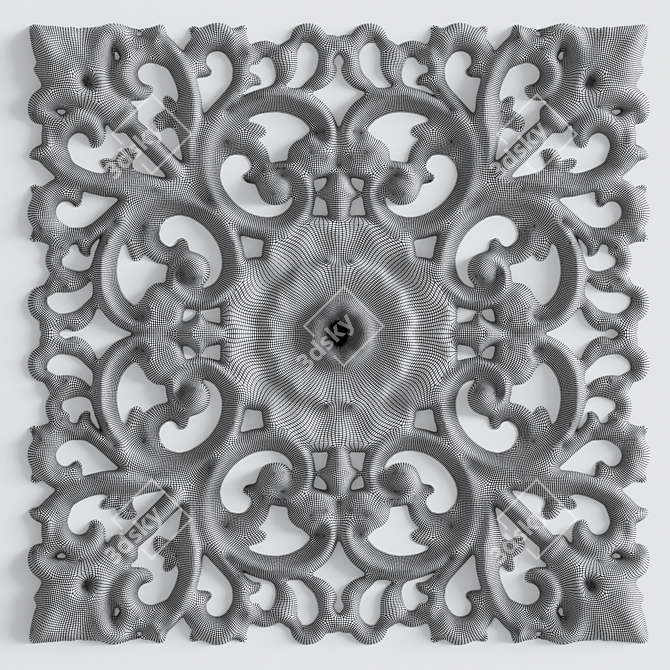 Elegant Decorative Plaster 3D model image 2
