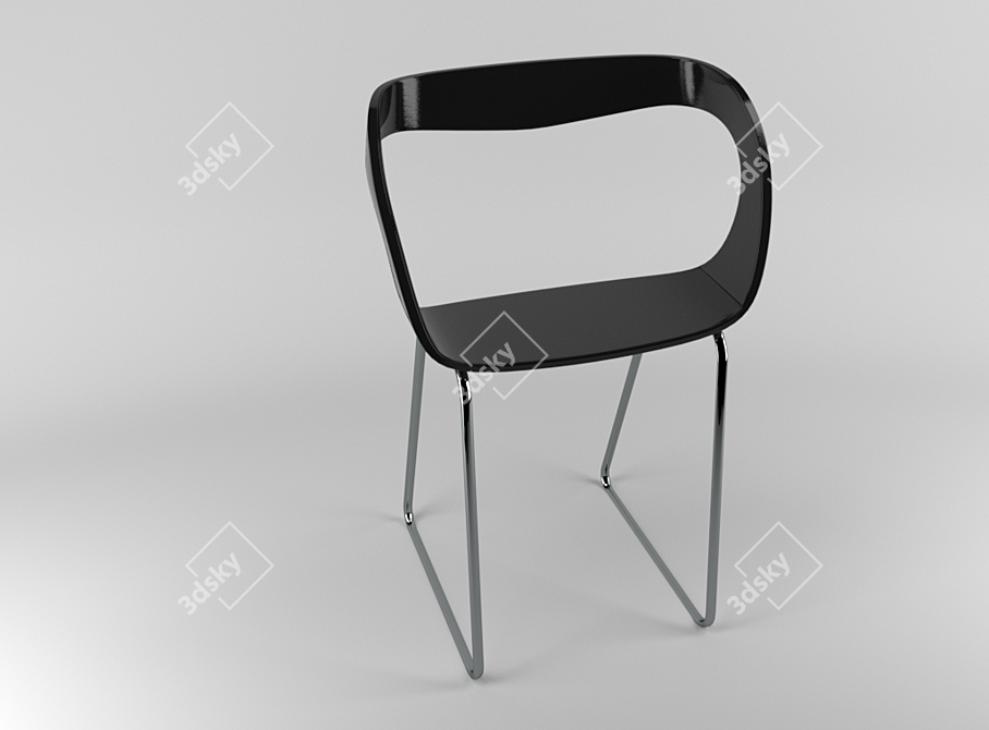 Metal and Leather Chair 3D model image 3