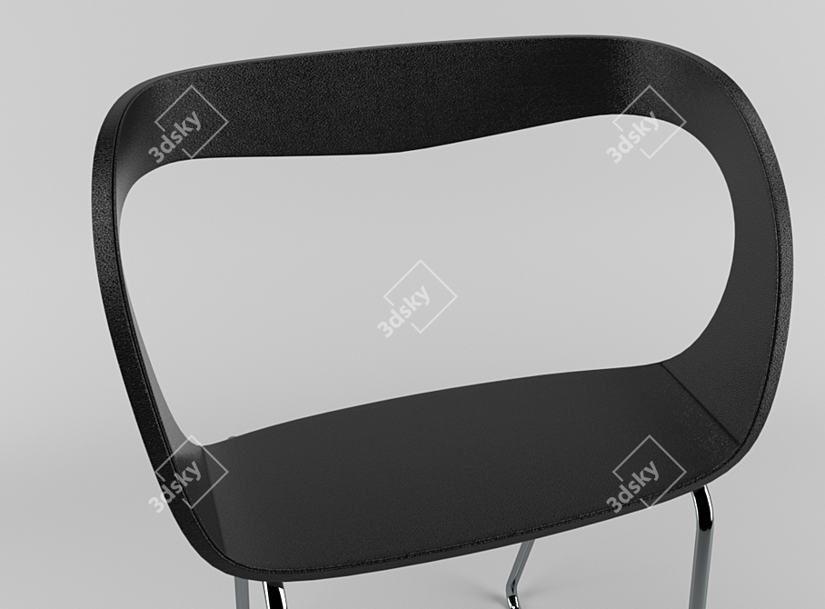 Metal and Leather Chair 3D model image 4