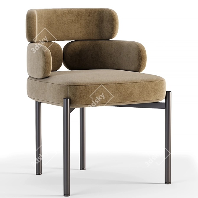 Elegant Sylvie Dining Chair 3D model image 2