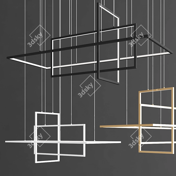 Modern LED Hanging Lamp 3D model image 2