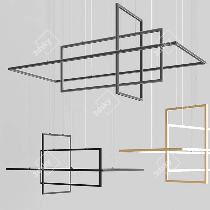 Modern LED Hanging Lamp 3D model image 3