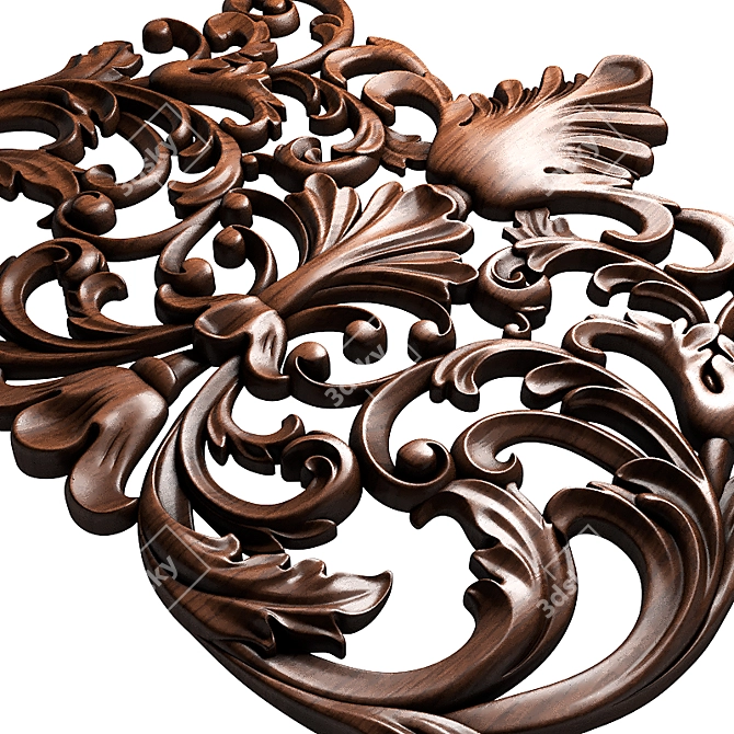 Wooden 3D Decorative Overlay 3D model image 2