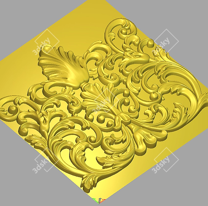 Wooden 3D Decorative Overlay 3D model image 3