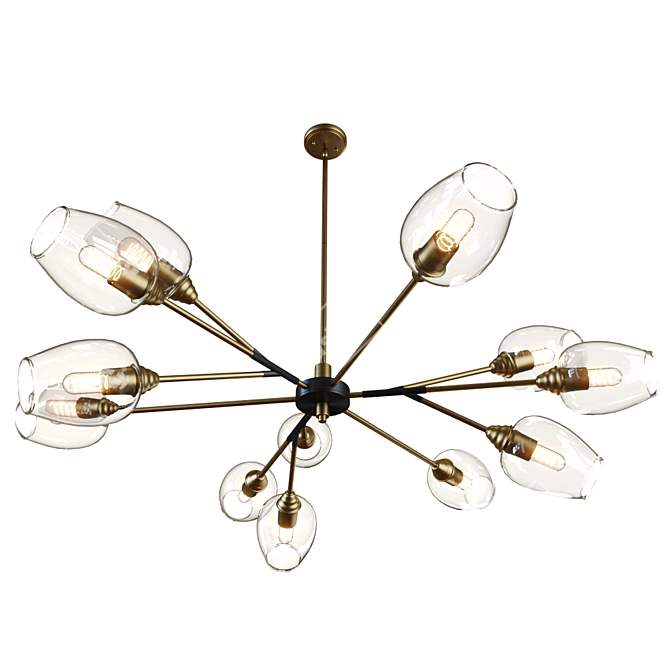 Modern Sputnik Pendant Light 3D model image 2