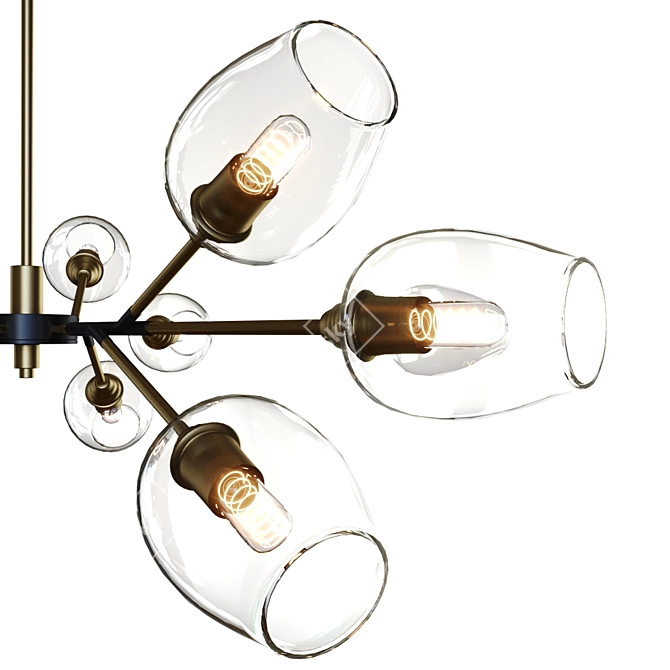 Modern Sputnik Pendant Light 3D model image 3