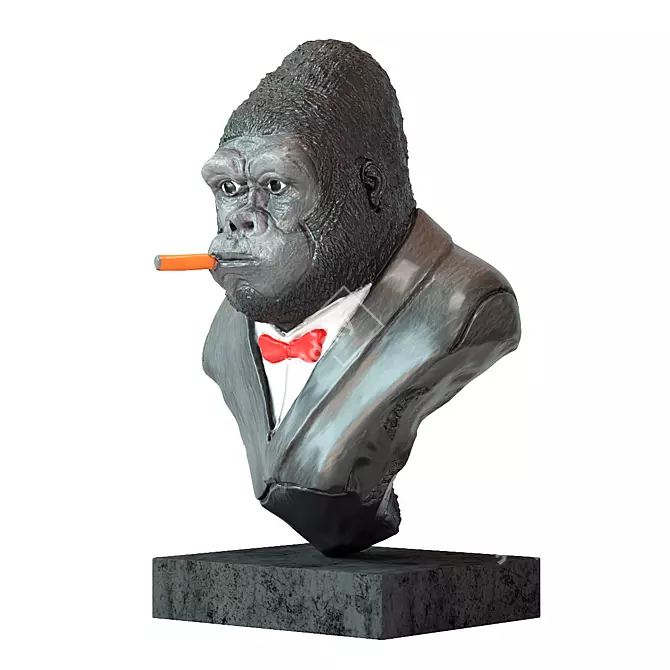 Smoking Gorilla Decorative Ornament 3D model image 1