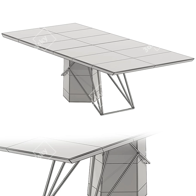 Modern Dining Table: Noah 3D model image 2