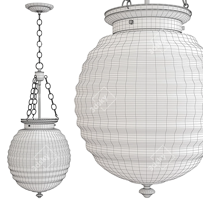 Honeycomb Glow Pendant Light 3D model image 2