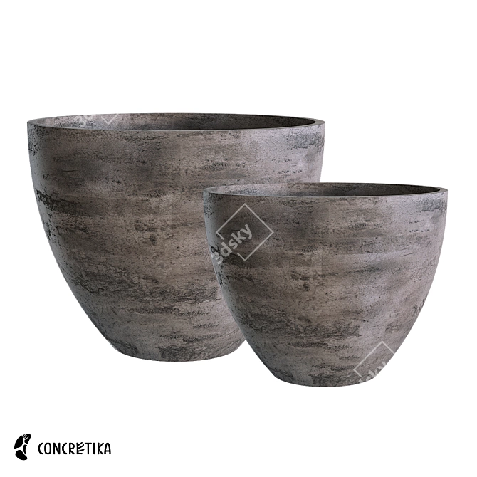 ConcreteFire Collection - Modern Planters 3D model image 1