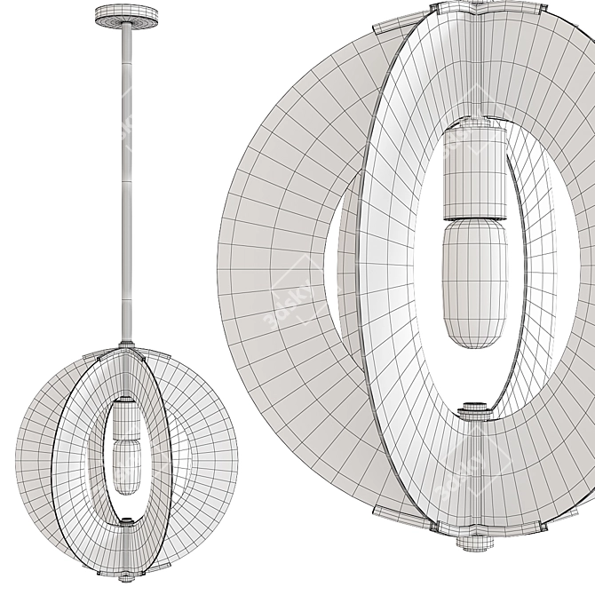 Elegant Latitude Pendant Light 3D model image 2