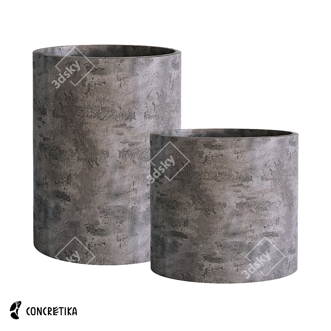 Concrete Om Planter Collection: Modern and Durable 3D model image 1