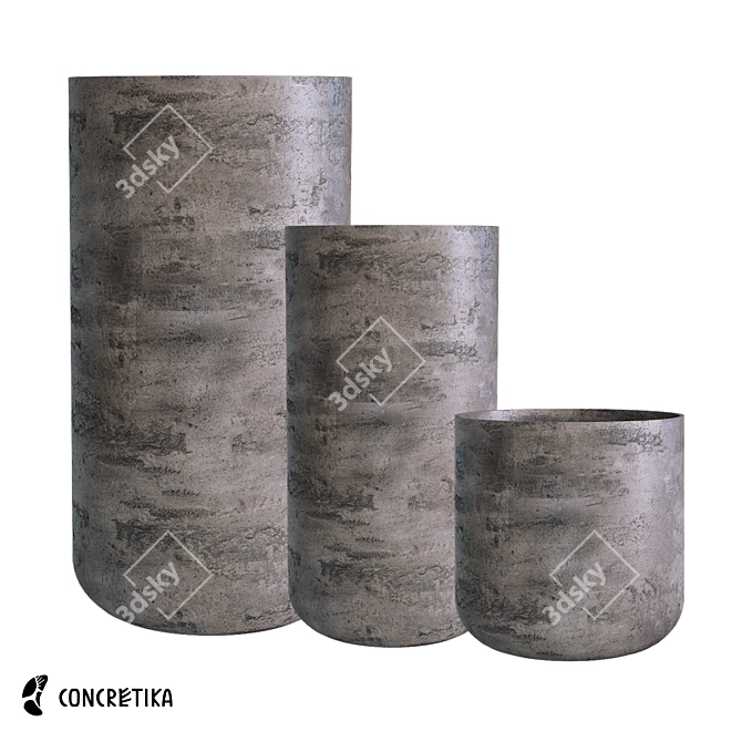 Concretika Collection Planters Topper Concrete Om - D40 H40/60/90cm

Title: Om-themed Concrete Planters in 3D model image 1
