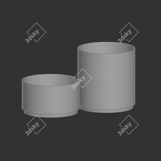 Cylinder XL Concrete Planters Collection 3D model image 3