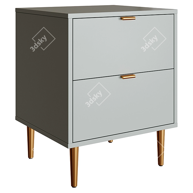 Quinn Bedside Table - Compact and Stylish 3D model image 1