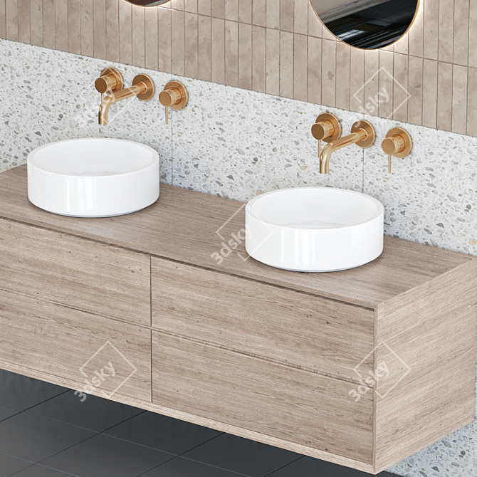 Modern 3D Bathroom Furniture 3D model image 2