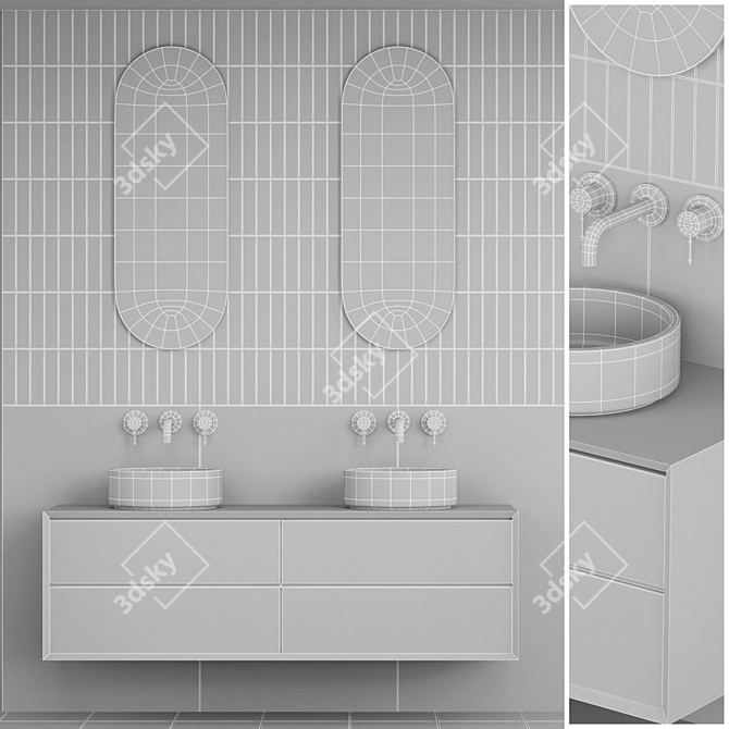 Modern 3D Bathroom Furniture 3D model image 4