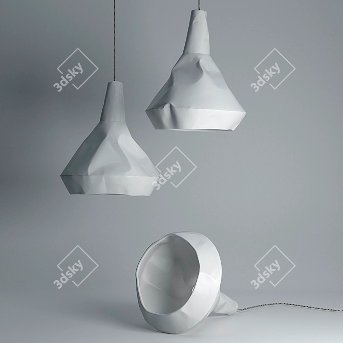 Minted Paper Ceramic Lamp 3D model image 4