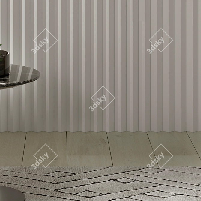 Zigzag-Big 3D Panel: Modern Gypsum Design 3D model image 4