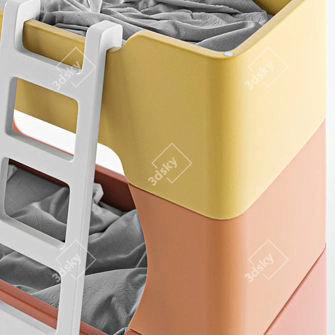 Stackable Bunky Kids Bunk Bed 3D model image 4