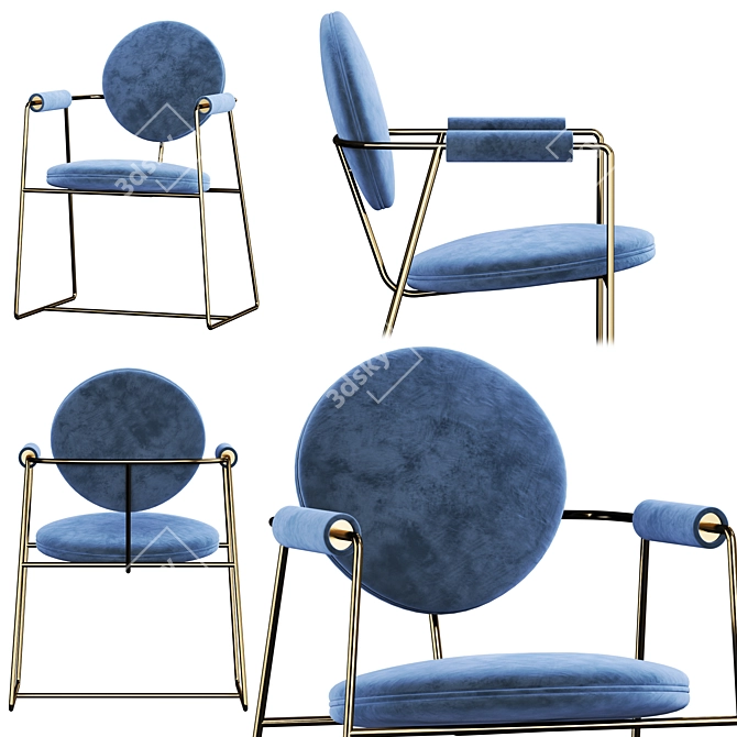 Elegant Gemma Draga Armchair 3D model image 2