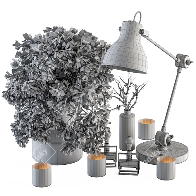 Rustic Charm Dried Plant Set 3D model image 3
