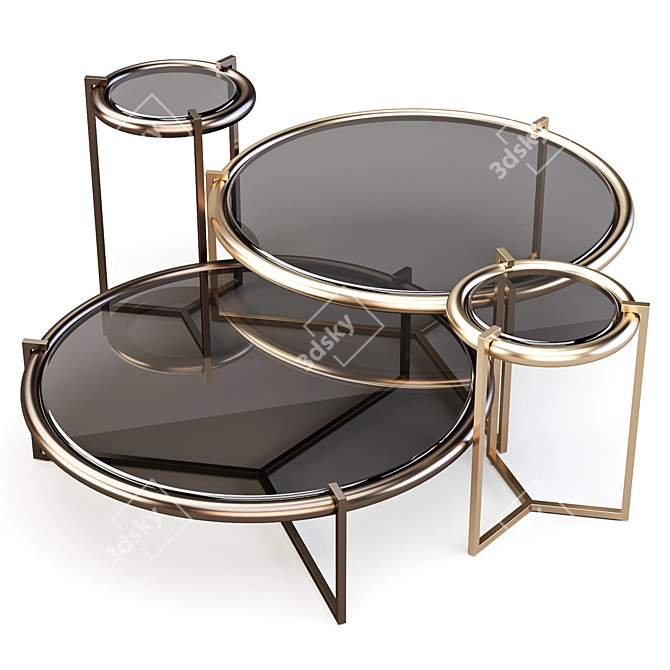 Tucuma-inspired Brazilian Coffee & Side Tables 3D model image 5