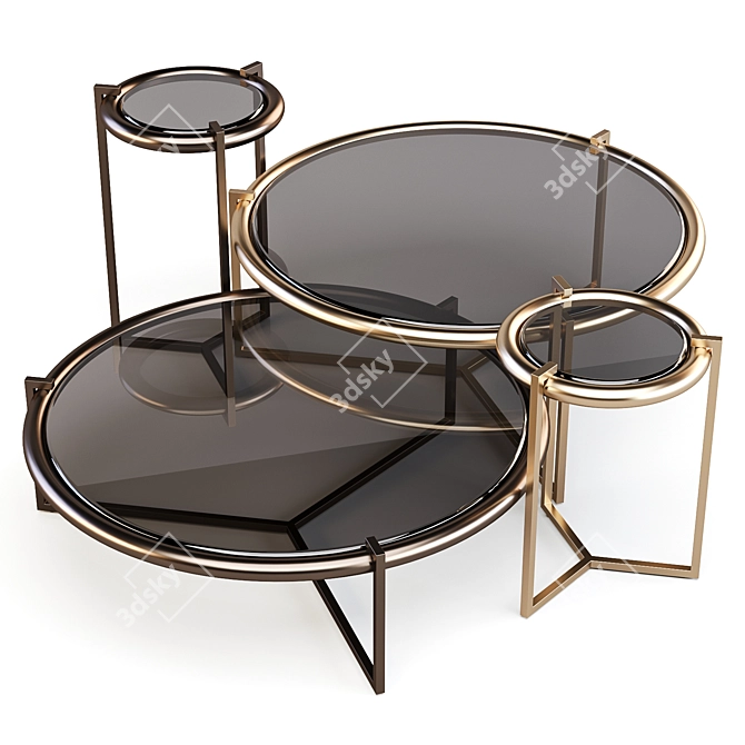 Tucuma-inspired Brazilian Coffee & Side Tables 3D model image 6