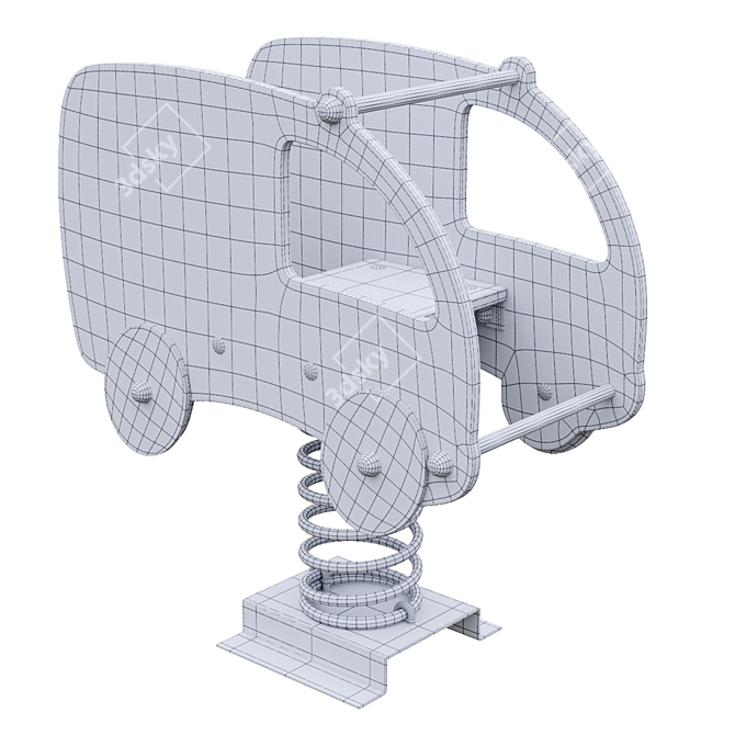 Spring Rockers for Children: "Typewriter" & "Tractor 3D model image 4