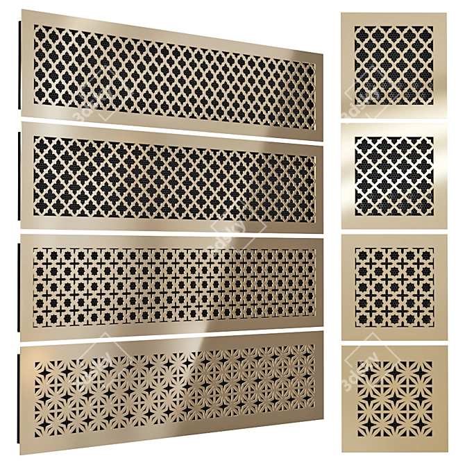 Versatile Ventilation Grill Set 3D model image 1