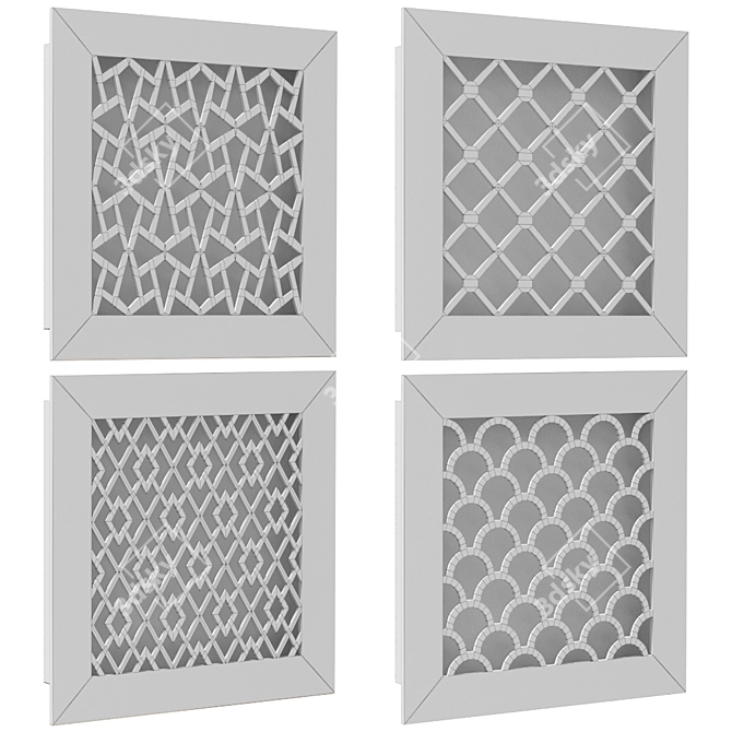 Versatile Ventilation Grill Set 3D model image 3