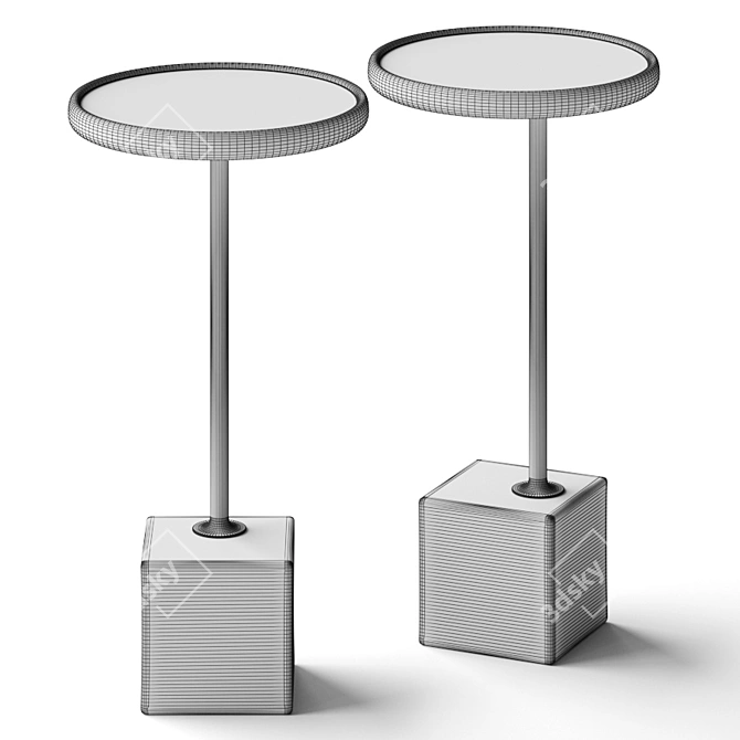 Elegant Davies Accent Side Table 3D model image 2