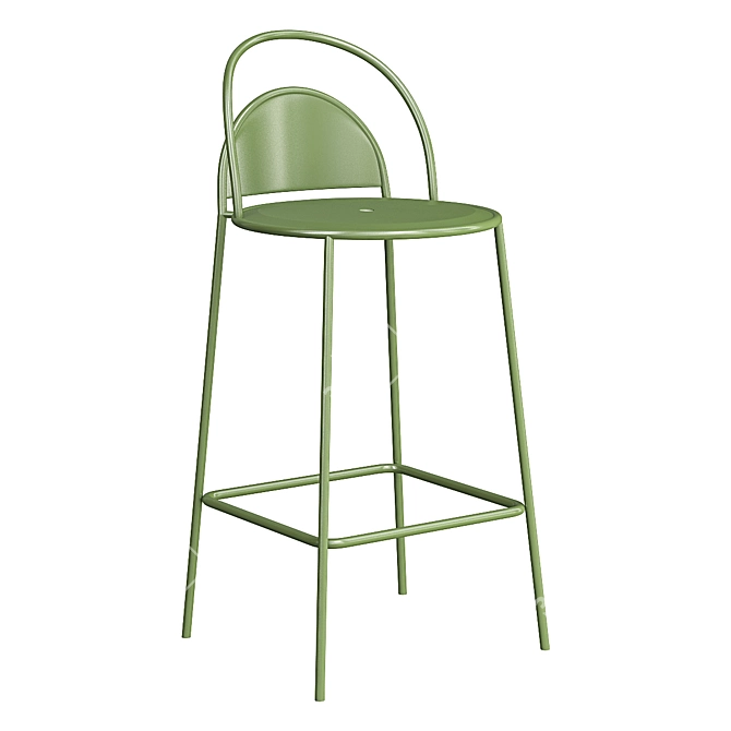 Sleek Green Dune Bar Stool 3D model image 1