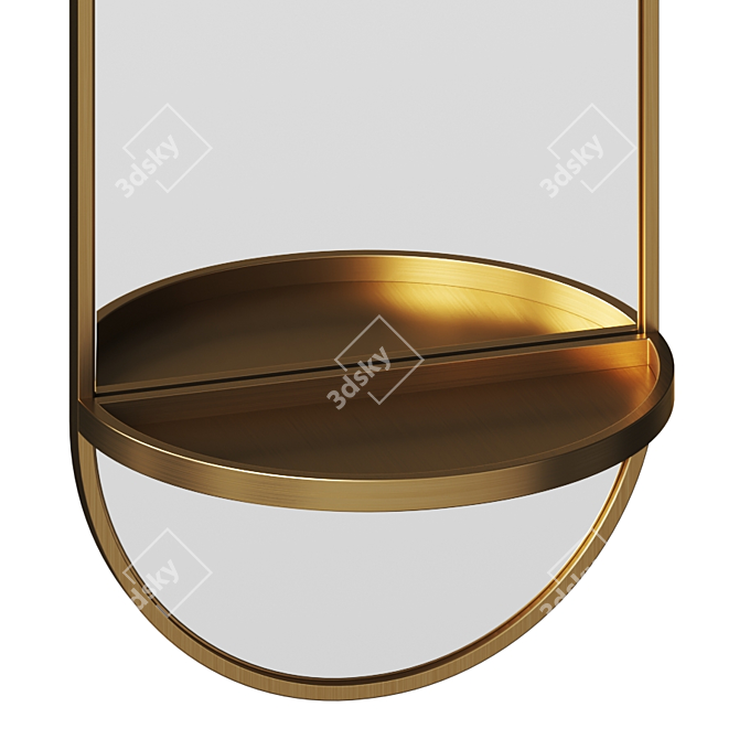 Elora Oval Wall Mirror with Shelf 3D model image 3