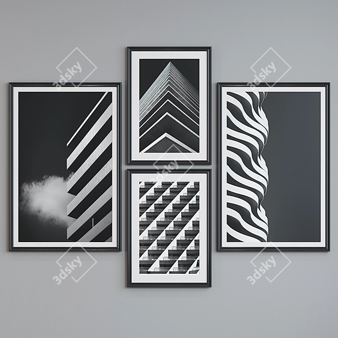 Modern Classic Picture Frame Set 3D model image 2