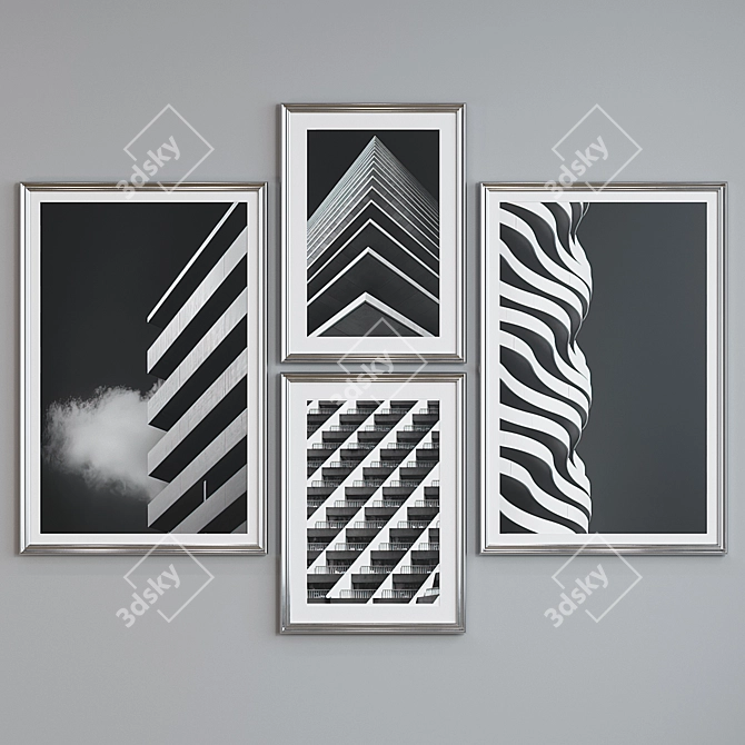 Modern Classic Picture Frame Set 3D model image 3