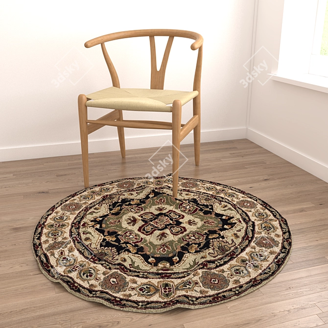 Stylish Round Rug Set - 6 Pieces 3D model image 6