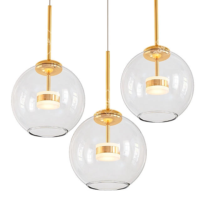 Bailey Gold Pendant Light 3D model image 1