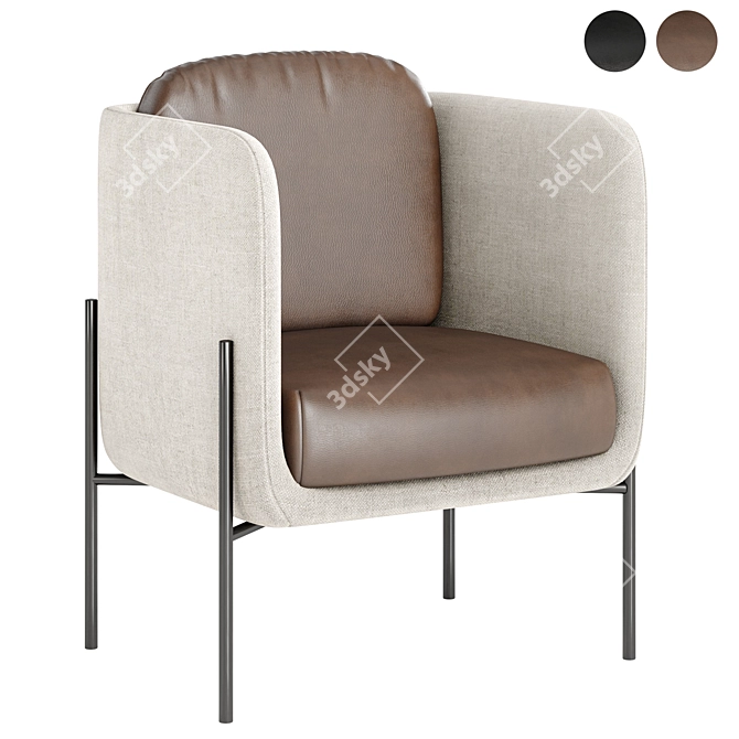 Comfort and Style: Novamobili's HAIKU Armchair 3D model image 1