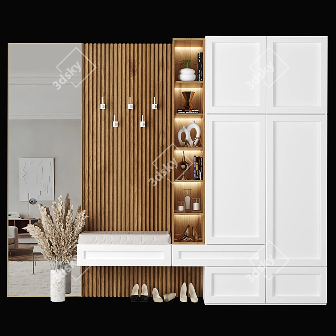 Modern Hallway Furniture Set 3D model image 1