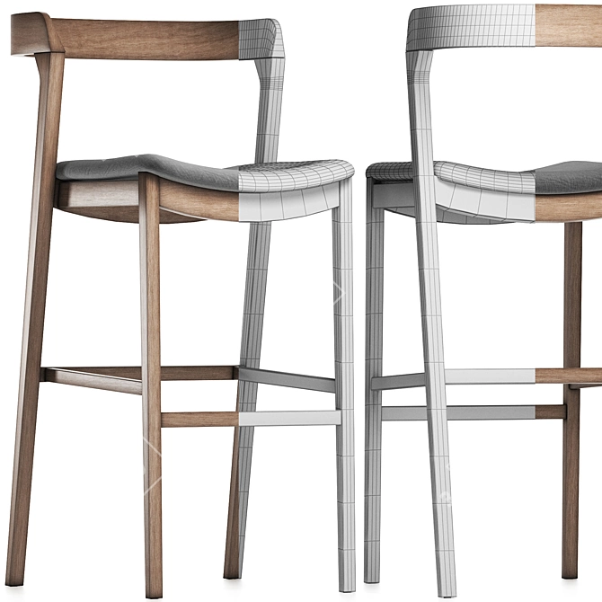 Elegant Arco Barstool by Cantarutti 3D model image 3