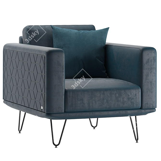 Mira Carre Armchair: Elegant Design 3D model image 1