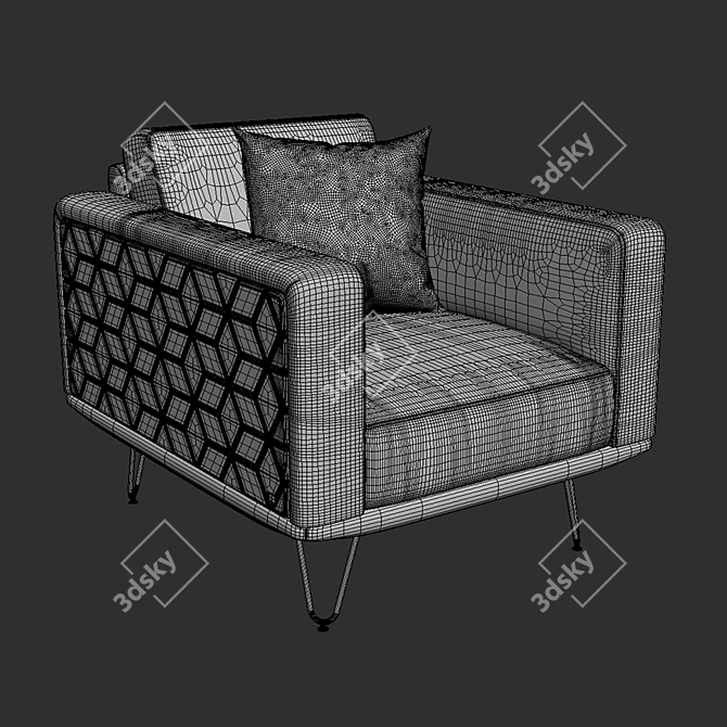 Mira Carre Armchair: Elegant Design 3D model image 3